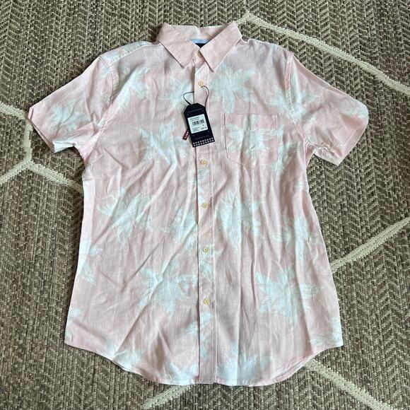 Ben Sherman Button Down Linen Blend Shirt sz M - Picture 1 of 5
